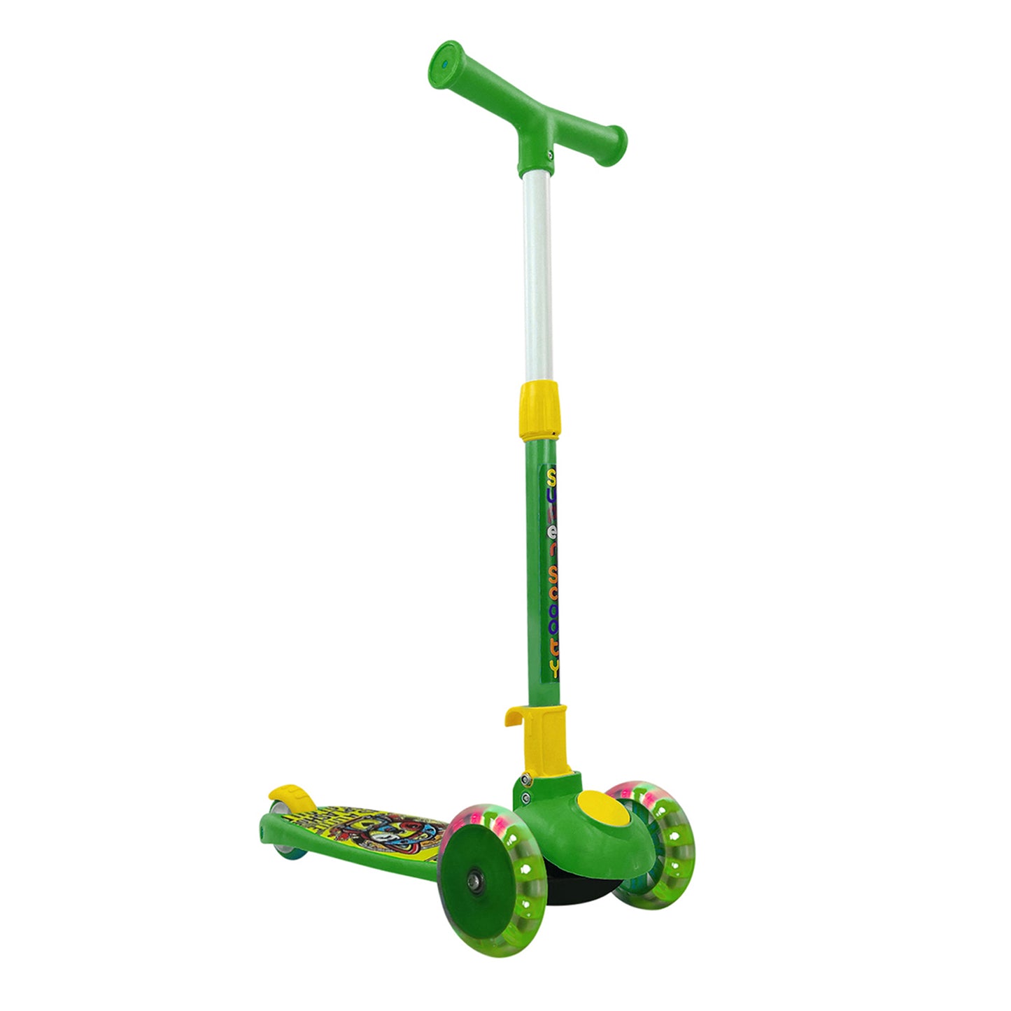 NHR Smart Kick Scooter, Adjustable Height with LED Wheels (Choose Any Color)