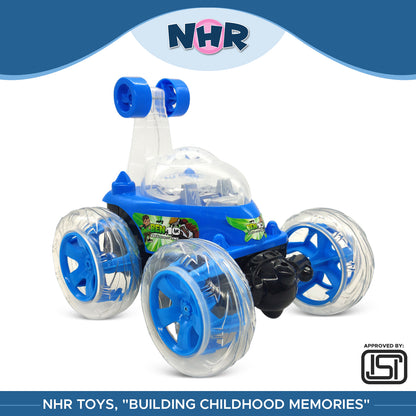 NHR Ben 10 Stunt Car: 360° Rotating RC with Lights for Kids (Choose Any Color)