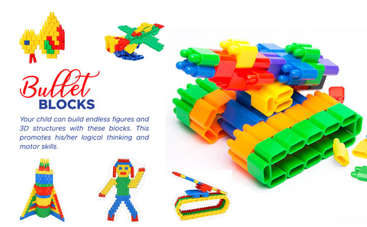 Educational Bullet Blocks for Kids 300 Pieces