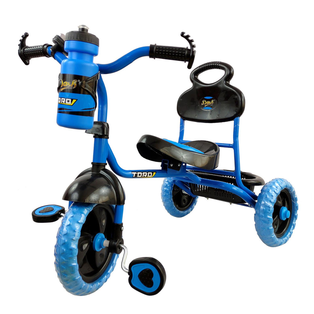 Dash Super Torq Metal Tricycle with Anti-Slip Pedals, Bell, Sipper n Cute Basket for Kids, Carrying Capacity up to 25 Kg (2 to 5 Years , Blue)