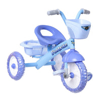Dash Stylish Kids Plastic Tricycles With Backrest Seat, Back Storage Basket For Boys And Girls (2-5 Years, Blue)