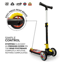 NHR Smart Kick Scooter for Kids, 3 Adjustable Height Scooter, Foldable & Attractive PVC Wheels with Rare Brakes for Kids Age Upto 3+ Years (40 kg, Black)