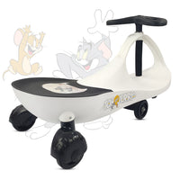 Nhr Tom & Jerry Magic Swing Car, Ride On, Swing Magic Car Ride On for Kids with Scratch Free Wheels, ( Suitable for 3+ Years, 40 Kgs Weight Capacity, White )