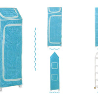 NHR Multipurpose Premium Plastic Baby almirah, Kids Wardrobe, Cloth Organizer, Folding almirah, Toy Box (5 Shelf, Blue)