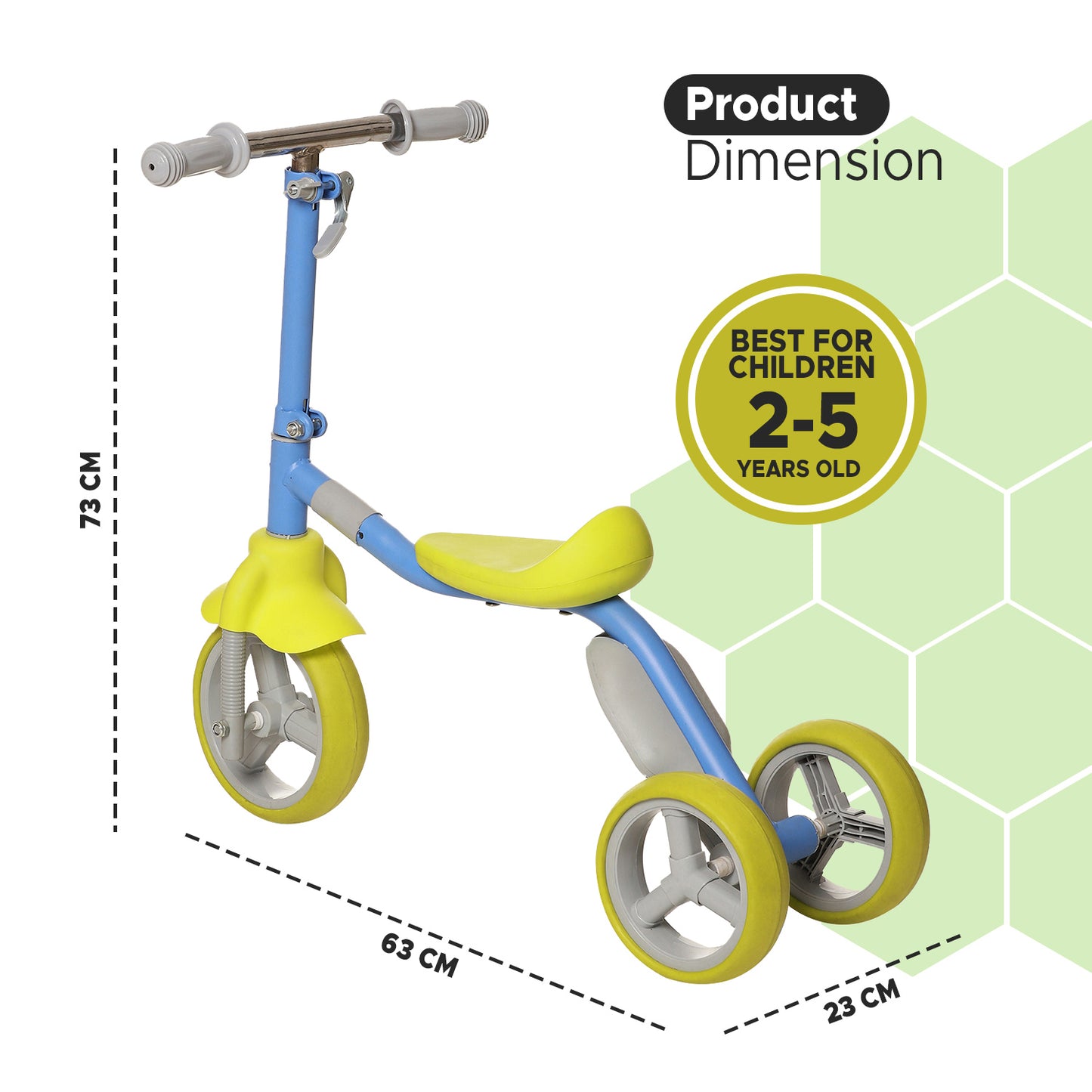 Dash Slick 2-in-1 Kids Scooter: Foldable, Height Adjustable (Choose Any Color)