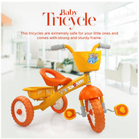 Tom & Jerry Funtrike Tricycle for Kids, Kids Tricycle, Tricycle for Kids for 2 Years to 5 Years with Storage Basket for Kids (Capacity 25kg | Orange)